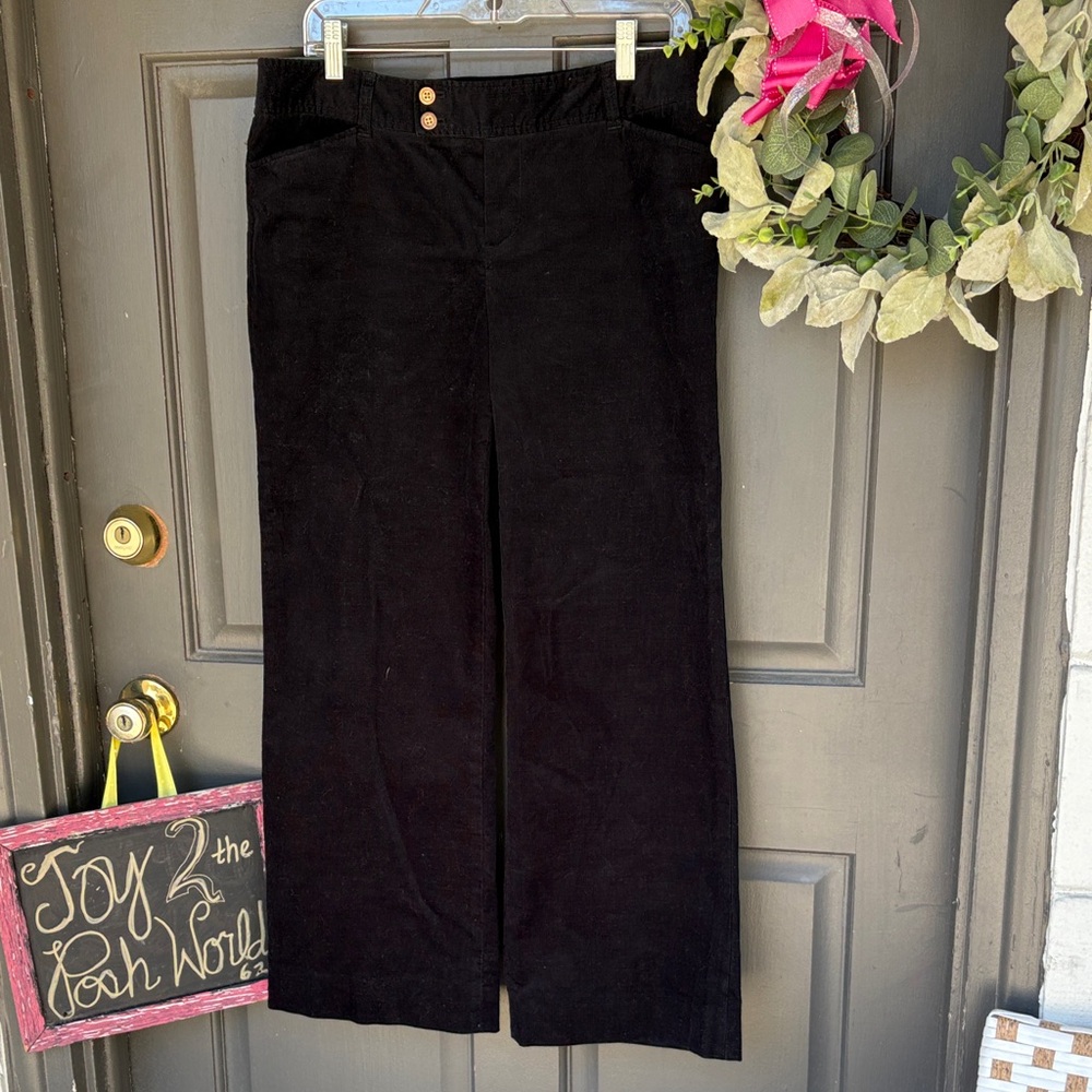 EUC Lilly Pulitzer Black Corduroy Wide-Leg Pants
